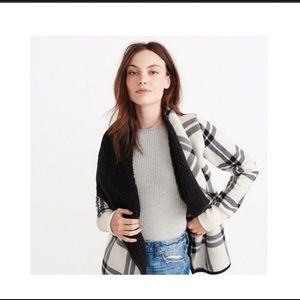 Comfy fleece and Sherpa plaid sweater jacket